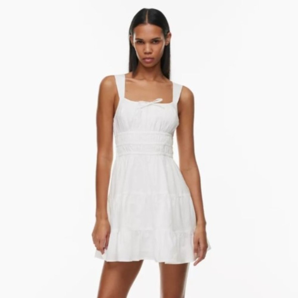 Aritzia Sunday Best Martine Poplin Mini Dress White Medium